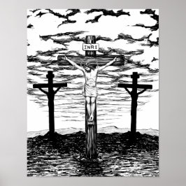 Crucifixion Illustration by Amanda Diehl ポスター