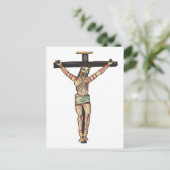  Crucifixion Jesus Christ Cross Watercolor art  ポストカード (スタンド正面)