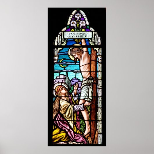 Crucifixion of Jesus - Stained glass window ポスター (正面)