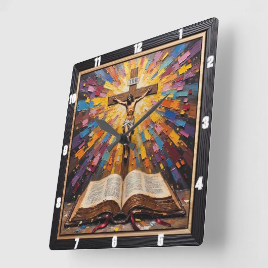 Crucifixion's Radiance: Word Revealed スクエア壁時計 (傾斜)