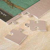 Cruden湾のヴィンテージ旅行ポスター ジグソーパズル (側面)