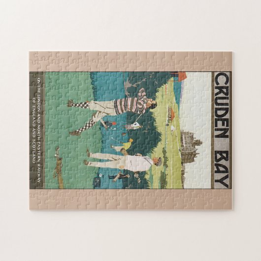 Cruden湾のヴィンテージ旅行ポスター ジグソーパズル (横)