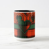Cruickshankの一族の格子縞のスコットランドのキルトのタータンチェック ツートーンマグカップ (中央)