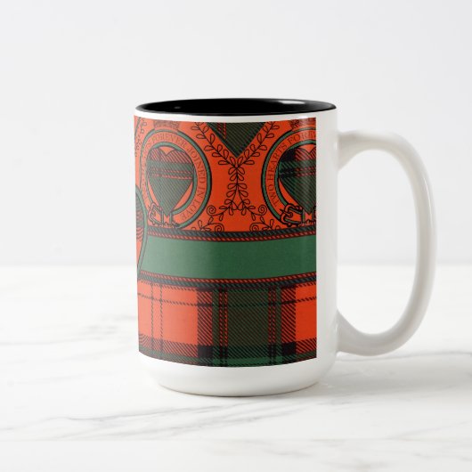 Cruickshankの一族の格子縞のスコットランドのキルトのタータンチェック ツートーンマグカップ (右)