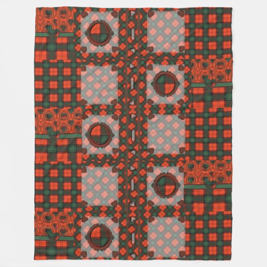 Cruickshankの一族の格子縞のスコットランドのキルトのタータンチェック フリースブランケット (正面)