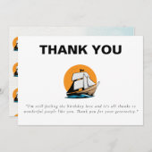 CRUISE Boat Cruise Birthday Party  サンキューカード (正面/裏面)