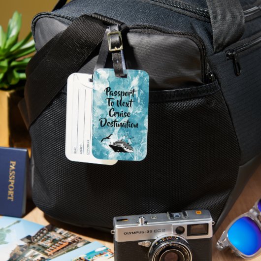 Cruise Destination Passport Holder ラゲッジタグ (正面&裏面)