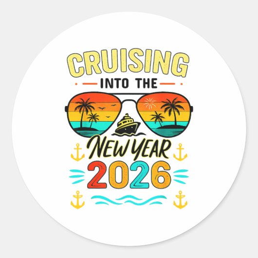 Cruise Into New Year 2026 Bringing New Year Togeth ラウンドシール (正面)