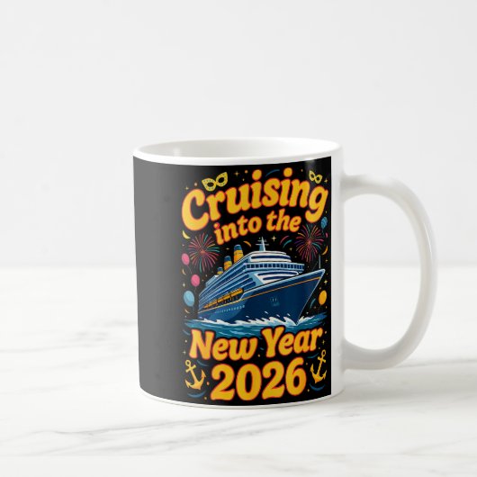 Cruise Into The New Year 2026 Crew Squad Family Ma コーヒーマグカップ (右)
