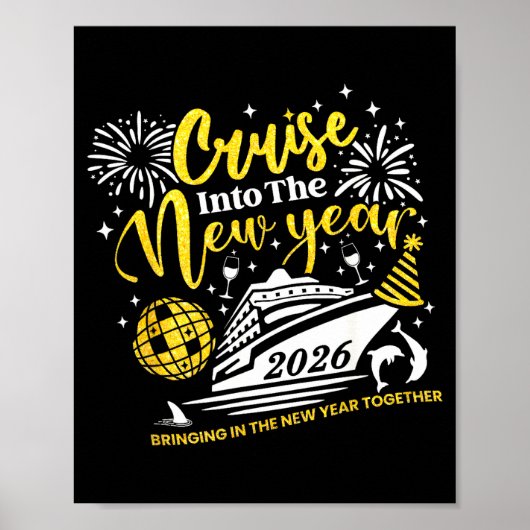 Cruise Into The New Year Funny 2026 Cruise Ship Wo ポスター (正面)