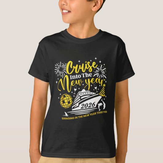 Cruise Into The New Year Funny 2026 Cruise Ship Wo Tシャツ (正面)