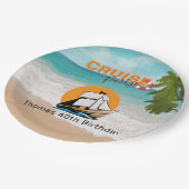 Cruise Party 40 Birthday Party ペーパープレート (アングル)