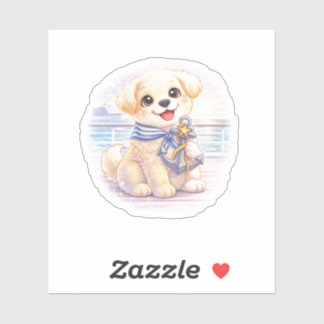 Cruise Puppy Anchor Die-Cut Sticker シール