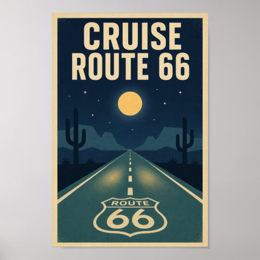 Cruise Route 66 Midnight Litho ポスター (正面)