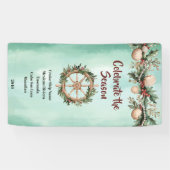 Cruise Ship Christmas Holiday Coastal Cabin Door 横断幕 (横)