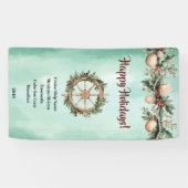 Cruise Ship Christmas Holiday Coastal Cabin Door 横断幕 (横)