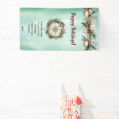 Cruise Ship Christmas Holiday Coastal Cabin Door 横断幕 (インサイチュ)