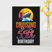 Cruise Ship Vacation 55 Year Old Birthday Cruising カード (黄色い花)