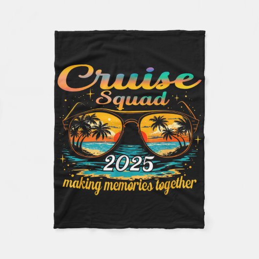 Cruise Squad 2025ファミリーグループマッチングサマーバック フリースブランケット (正面)