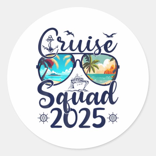 Cruise Squad 2025ファミリーグループマッチングサマーバック ラウンドシール (正面)