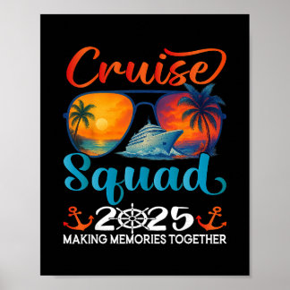 Cruise Squad 2025 Friends Family Vacation Matching ポスター