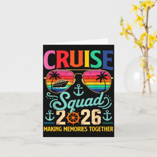 Cruise Squad 2026 Family Group Matching Summer Vac カード (黄色い花)