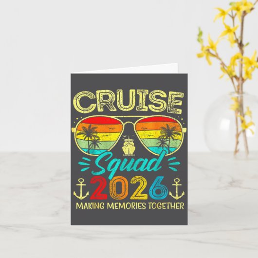 Cruise Squad 2026 Family Group Matching Summer Vac カード (黄色い花)