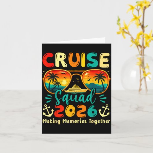 Cruise Squad 2026 Family Group Matching Summer Vac カード (黄色い花)
