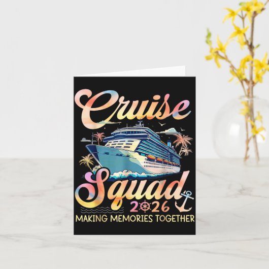 Cruise Squad 2026 Family Group Matching Summer Vac カード (黄色い花)