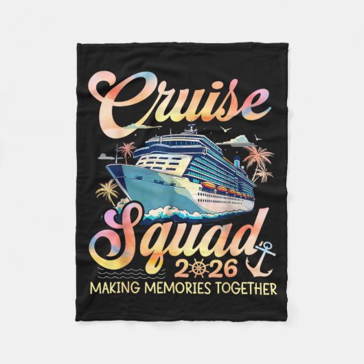 Cruise Squad 2026 Family Group Matching Summer Vac フリースブランケット (正面)