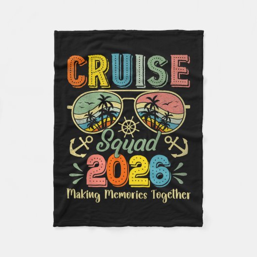 Cruise Squad 2026 Family Group Matching Summer Vac フリースブランケット (正面)