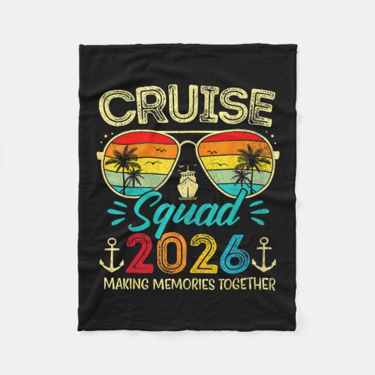 Cruise Squad 2026 Family Group Matching Summer Vac フリースブランケット (正面)