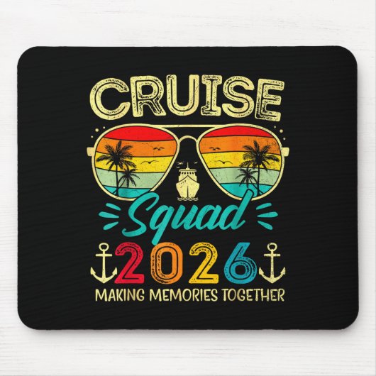 Cruise Squad 2026 Family Group Matching Summer Vac マウスパッド (正面)