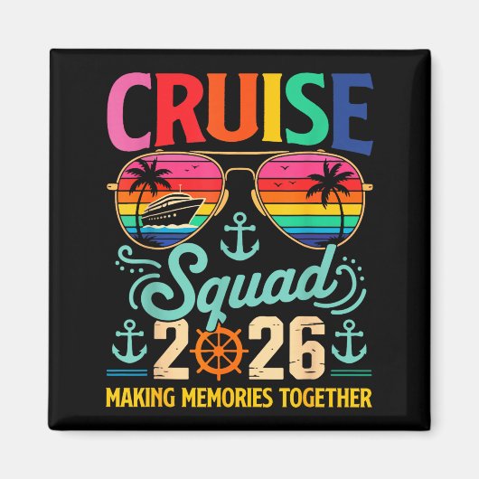 Cruise Squad 2026 Family Group Matching Summer Vac マグネット (正面)