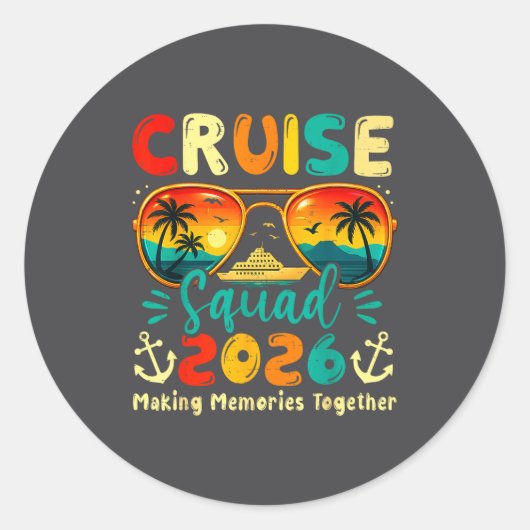 Cruise Squad 2026 Family Group Matching Summer Vac ラウンドシール (正面)