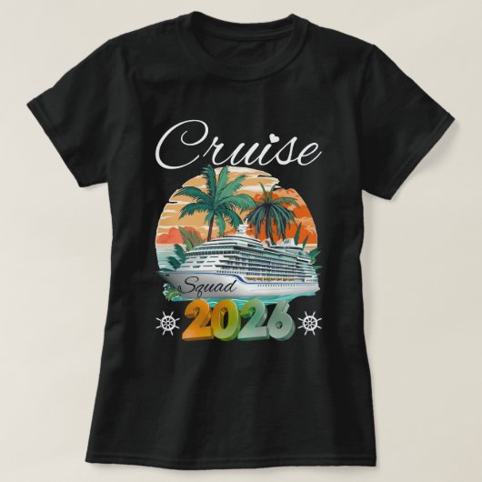 Cruise Squad 2026 Family Vacation Beach Matching Tシャツ (デザイン正面)