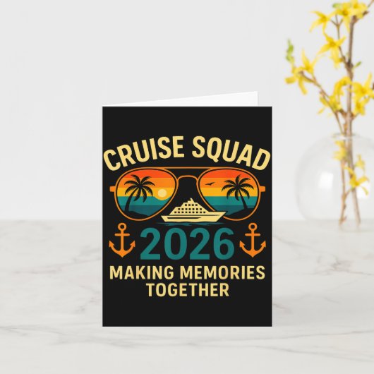 Cruise Squad 2026 Family Vacation Matching Group S カード (黄色い花)