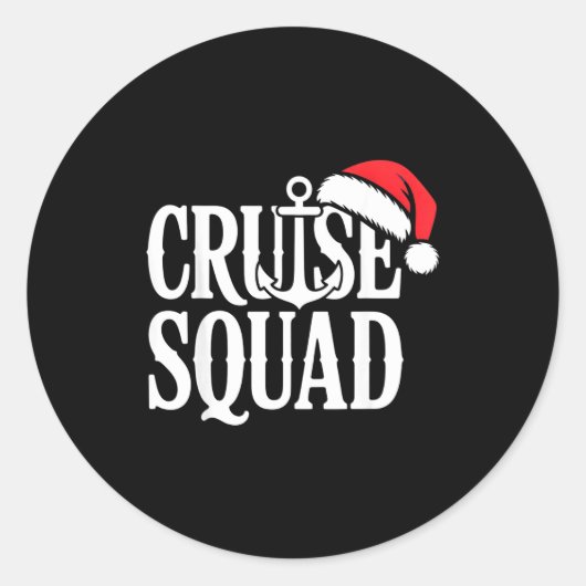 Cruise Squad Festive Srit Nautical Lovers Christma ラウンドシール (正面)