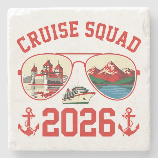 Cruise Squad Switzerland Vacation Trip 2026 ストーンコースター (正面)
