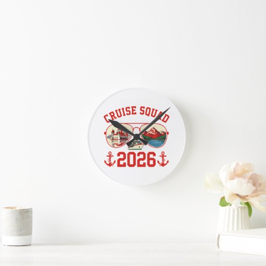 Cruise Squad Switzerland Vacation Trip 2026 ラウンド壁時計 (ホーム)