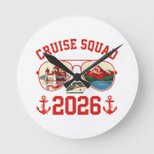 Cruise Squad Switzerland Vacation Trip 2026 ラウンド壁時計 (正面)