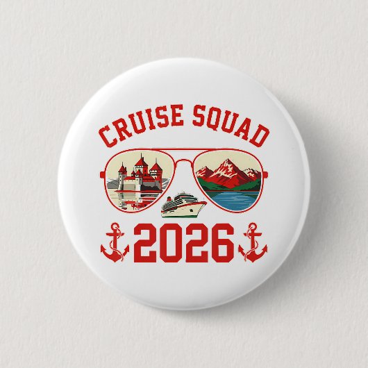 Cruise Squad Switzerland Vacation Trip 2026 缶バッジ (正面)