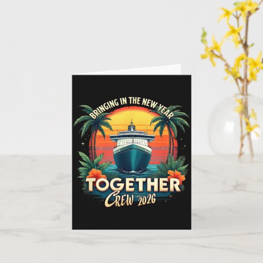 Cruise Vacation Bringing In The New Year Together  カード (黄色い花)