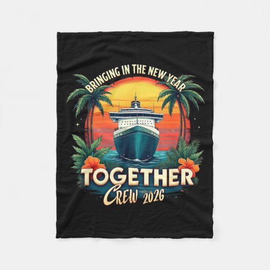 Cruise Vacation Bringing In The New Year Together フリースブランケット (正面)