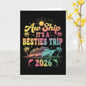 Cruise Vacation T Shirt Aw Ship It’s a Besties  カード (黄色い花)