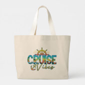 Cruise Vibes Beach Nautical Tote Bag ラージトートバッグ (裏面)
