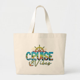 Cruise Vibes Beach Nautical Tote Bag ラージトートバッグ