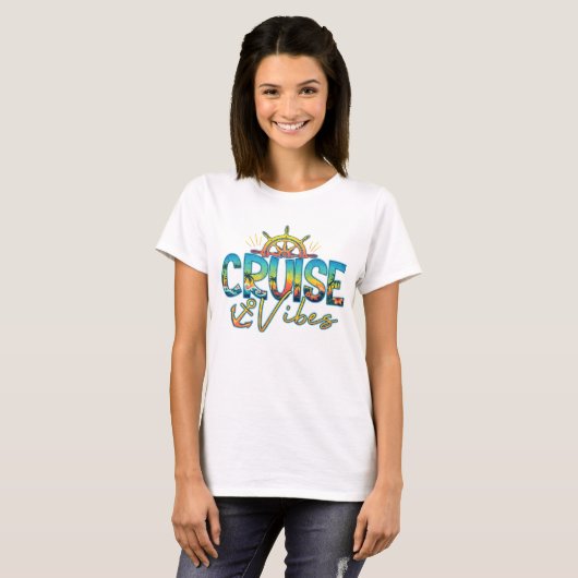 Cruise Vibes Nautical Vacation T-Shirt Tシャツ (正面フル)