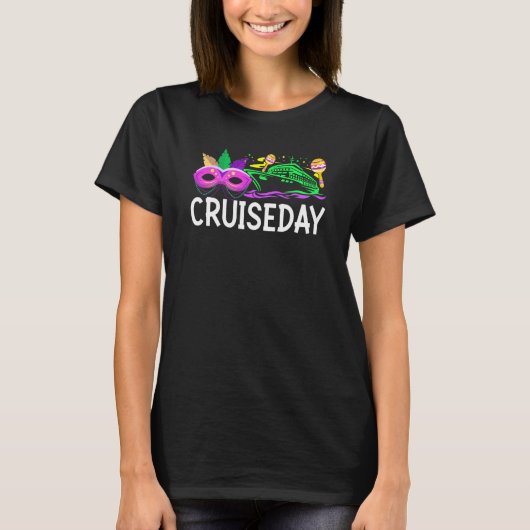 Cruiseday Mardi Gras Celebrations Parade Boat Fat  Tシャツ (正面)