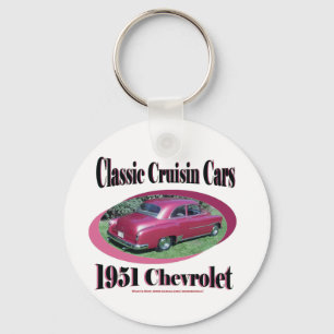 Cruisinクラシックな車1951年のシボレー キーホルダー